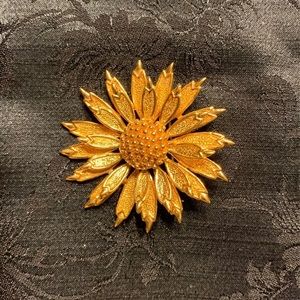 D’Orlan Signed and Numbered Sunflower Brooch--VTG